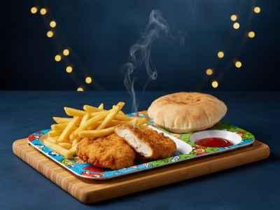 صورة وجبة ليلو ( قطعة بانية - بطاطس - عيش )